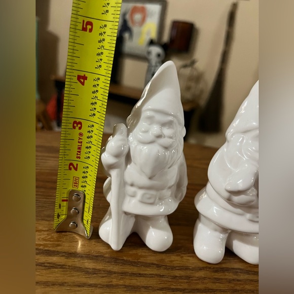 Set of 2 Ceramic Gnome Figurines - White Ceramic - Gnome Figurines - Picture 5 of 6